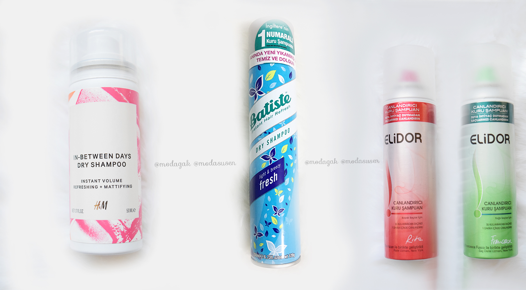 Kuru Şampuan Karşılaştırması – Batiste, Elidor, H&M